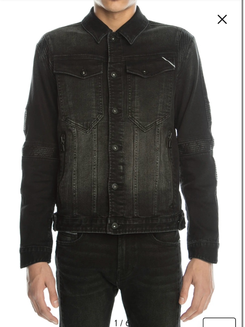 Cult of Individuality Moto Type ll Jacket Stretch, Size S, Color Onyx